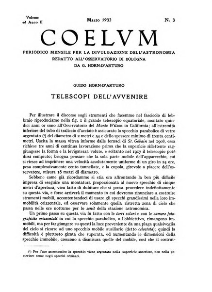 Coelum periodico mensile per la divulgazione dell'astronomia