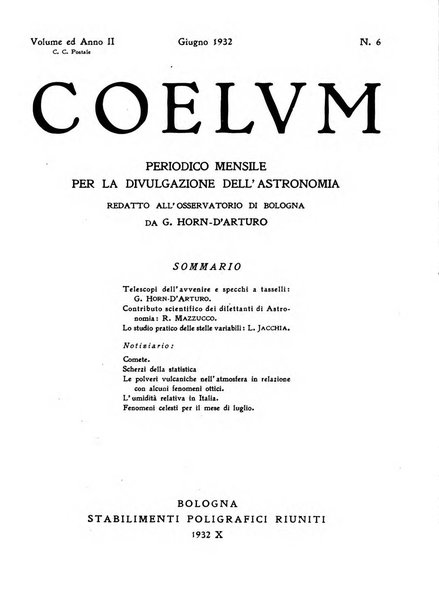 Coelum periodico mensile per la divulgazione dell'astronomia