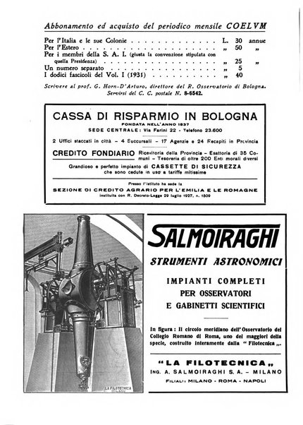 Coelum periodico mensile per la divulgazione dell'astronomia