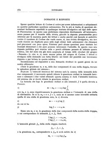 Coelum periodico mensile per la divulgazione dell'astronomia