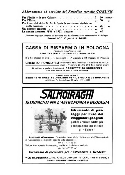 Coelum periodico mensile per la divulgazione dell'astronomia