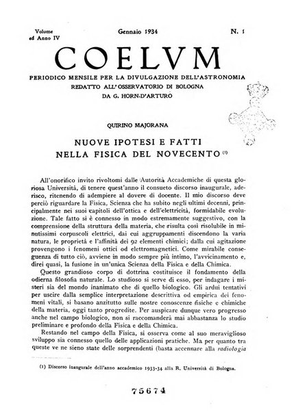 Coelum periodico mensile per la divulgazione dell'astronomia