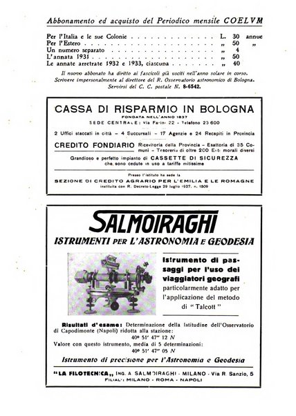 Coelum periodico mensile per la divulgazione dell'astronomia