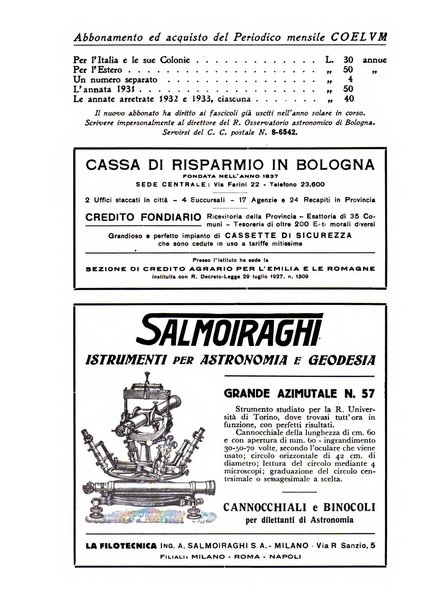 Coelum periodico mensile per la divulgazione dell'astronomia