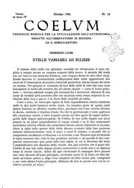 Coelum periodico mensile per la divulgazione dell'astronomia