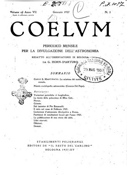 Coelum periodico mensile per la divulgazione dell'astronomia