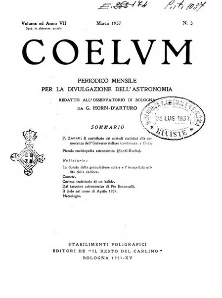 Coelum periodico mensile per la divulgazione dell'astronomia