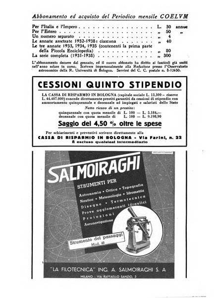 Coelum periodico mensile per la divulgazione dell'astronomia