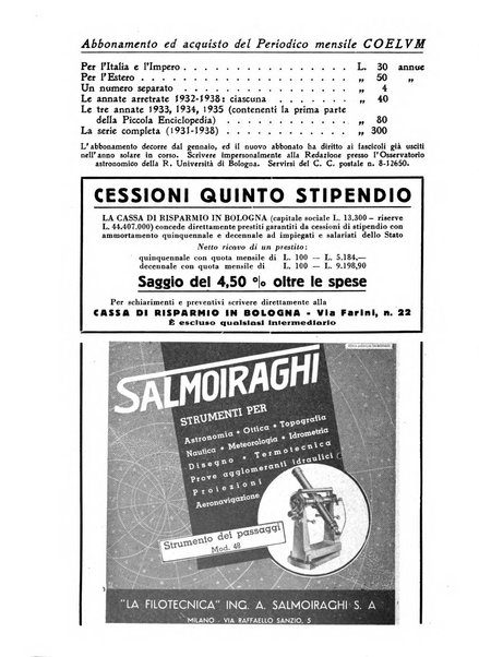 Coelum periodico mensile per la divulgazione dell'astronomia