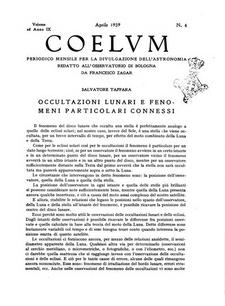 Coelum periodico mensile per la divulgazione dell'astronomia