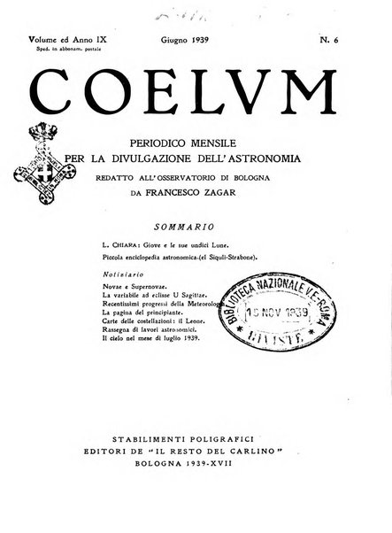 Coelum periodico mensile per la divulgazione dell'astronomia