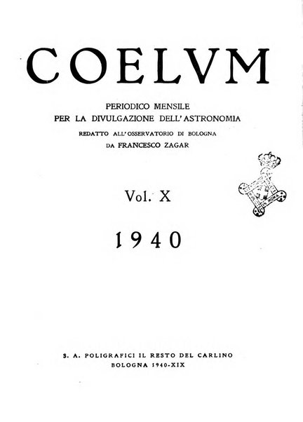 Coelum periodico mensile per la divulgazione dell'astronomia