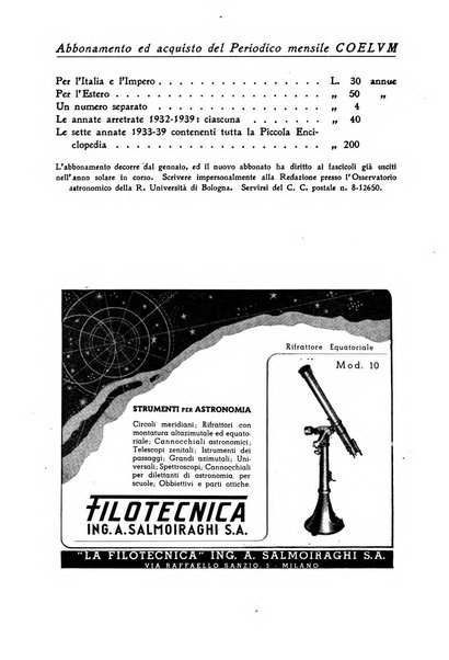 Coelum periodico mensile per la divulgazione dell'astronomia