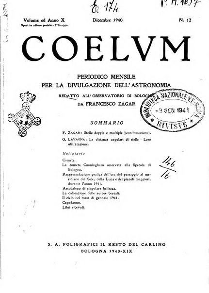 Coelum periodico mensile per la divulgazione dell'astronomia