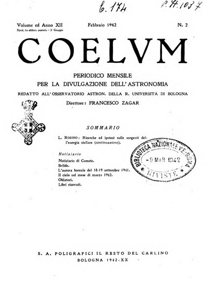 Coelum periodico mensile per la divulgazione dell'astronomia