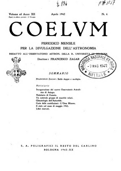 Coelum periodico mensile per la divulgazione dell'astronomia