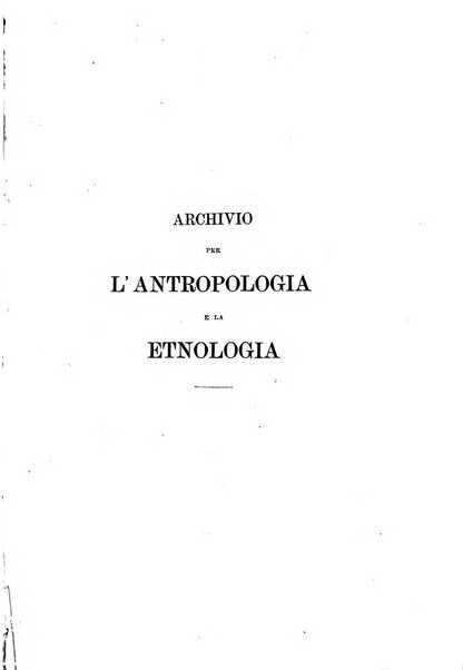 Archivio per l'antropologia e la etnologia