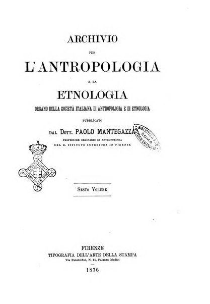 Archivio per l'antropologia e la etnologia