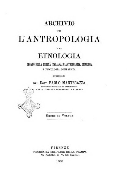 Archivio per l'antropologia e la etnologia