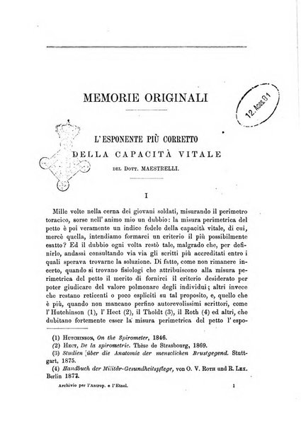 Archivio per l'antropologia e la etnologia