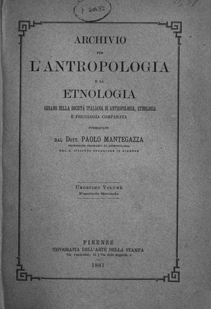 Archivio per l'antropologia e la etnologia