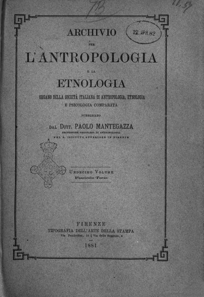 Archivio per l'antropologia e la etnologia