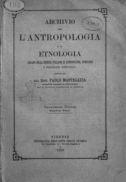 Archivio per l'antropologia e la etnologia