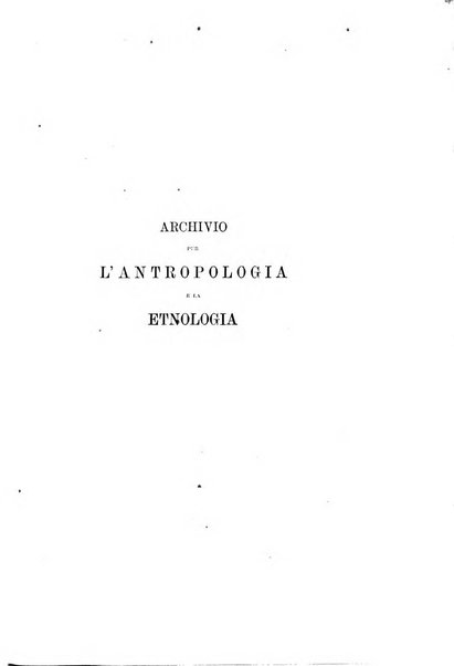 Archivio per l'antropologia e la etnologia