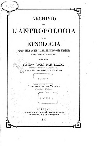 Archivio per l'antropologia e la etnologia