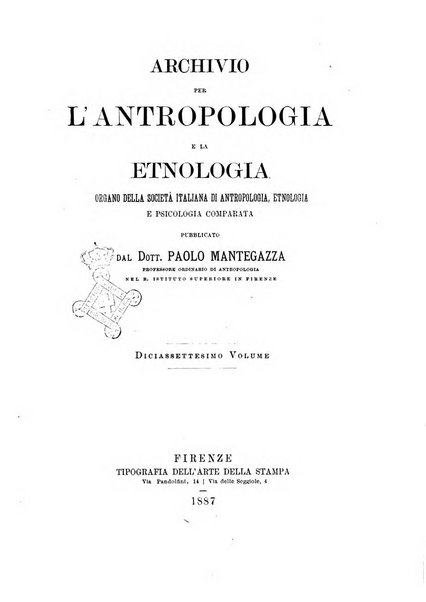 Archivio per l'antropologia e la etnologia