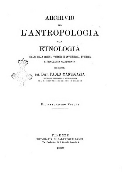 Archivio per l'antropologia e la etnologia