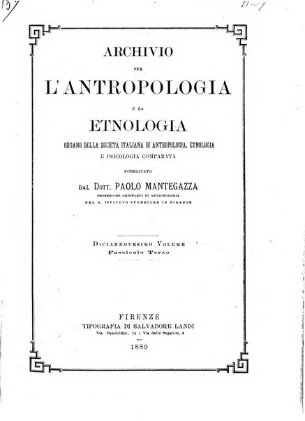 Archivio per l'antropologia e la etnologia