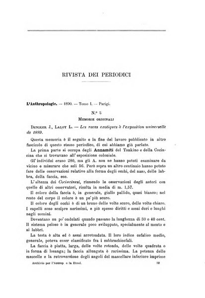 Archivio per l'antropologia e la etnologia