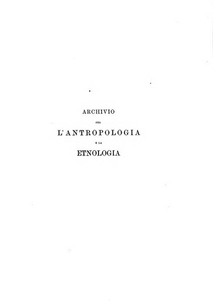 Archivio per l'antropologia e la etnologia