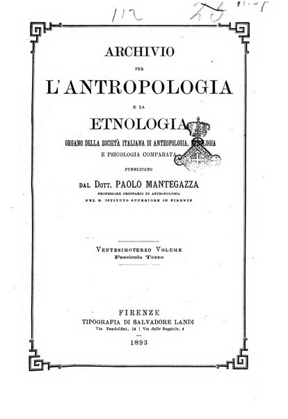 Archivio per l'antropologia e la etnologia