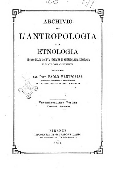 Archivio per l'antropologia e la etnologia