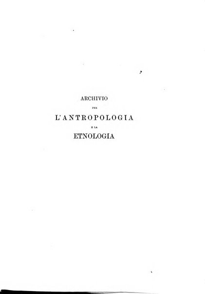 Archivio per l'antropologia e la etnologia