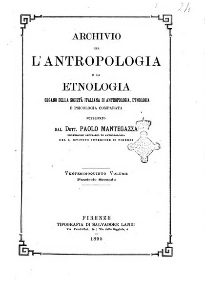 Archivio per l'antropologia e la etnologia