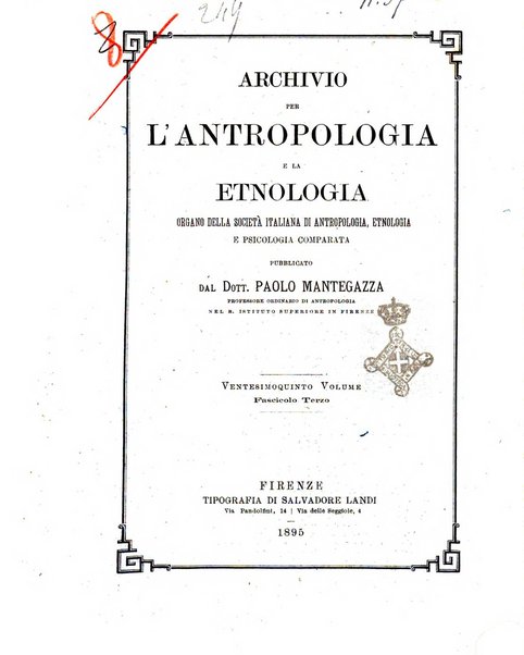 Archivio per l'antropologia e la etnologia