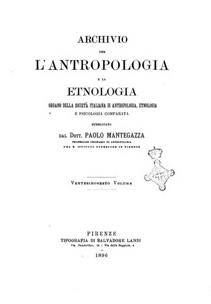 Archivio per l'antropologia e la etnologia