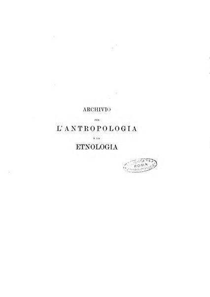 Archivio per l'antropologia e la etnologia