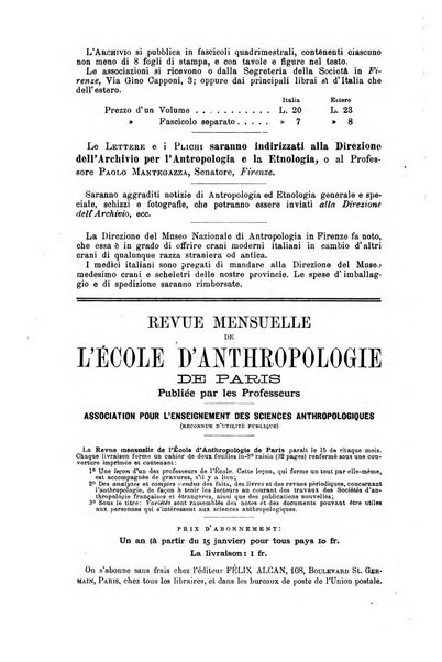 Archivio per l'antropologia e la etnologia