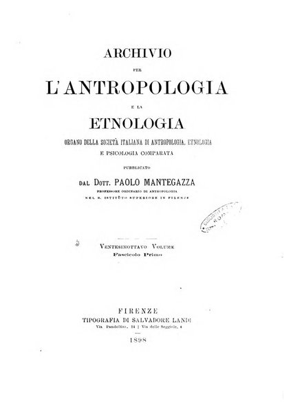 Archivio per l'antropologia e la etnologia