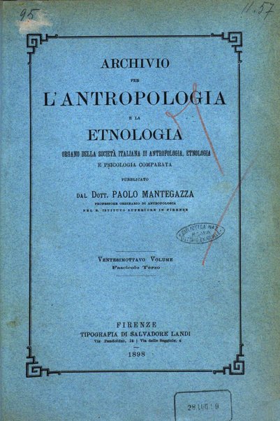 Archivio per l'antropologia e la etnologia