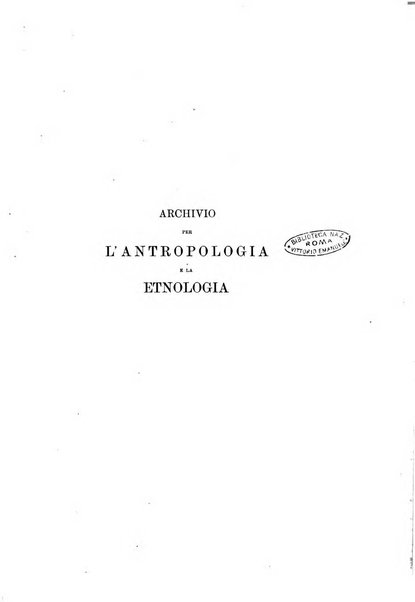 Archivio per l'antropologia e la etnologia