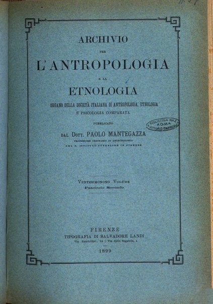 Archivio per l'antropologia e la etnologia