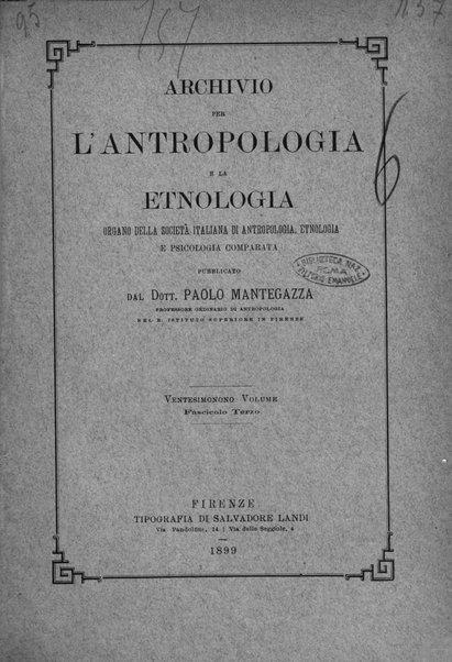 Archivio per l'antropologia e la etnologia