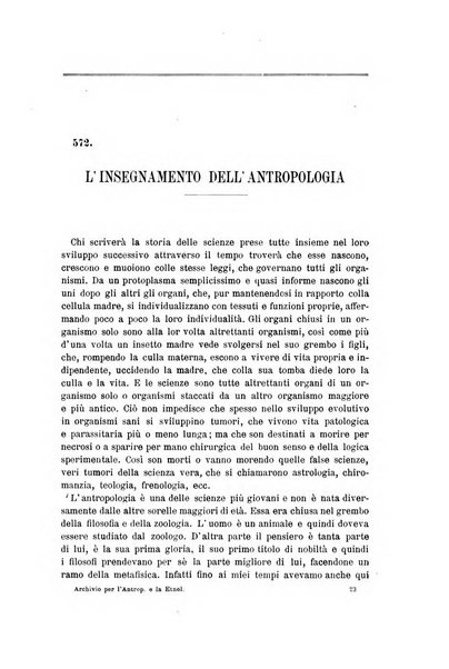 Archivio per l'antropologia e la etnologia