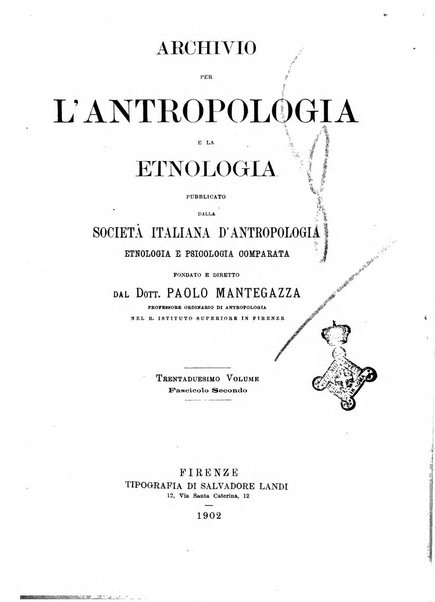 Archivio per l'antropologia e la etnologia