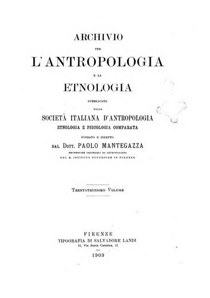 Archivio per l'antropologia e la etnologia